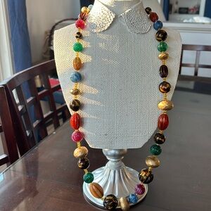 Plastic multi-color beads 32” necklace